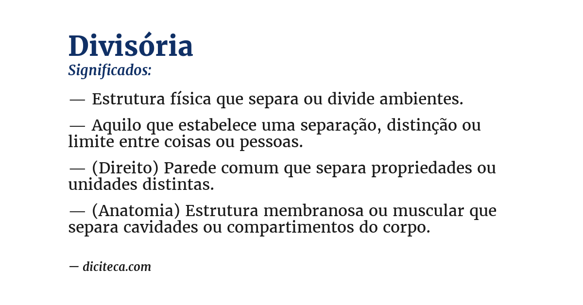 Significado de divisória