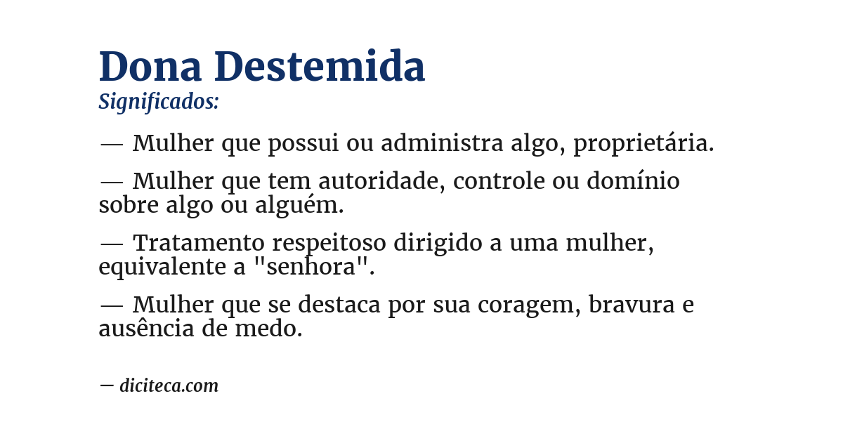 Significado de dona destemida