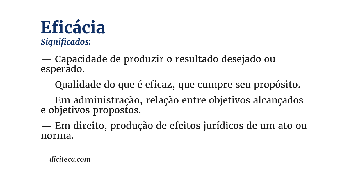 Significado de eficácia