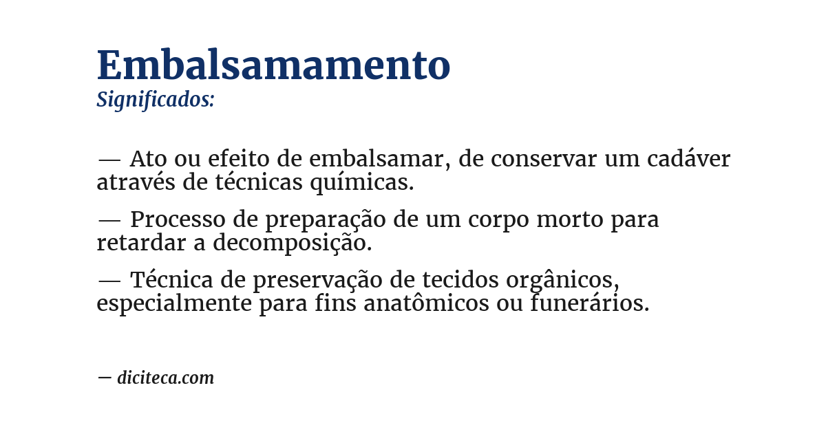 Significado de embalsamamento