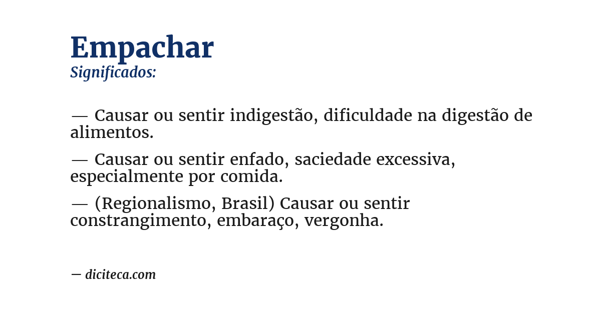 Significado de empachar