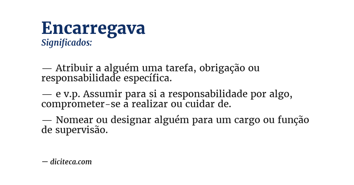 Significado de encarregava