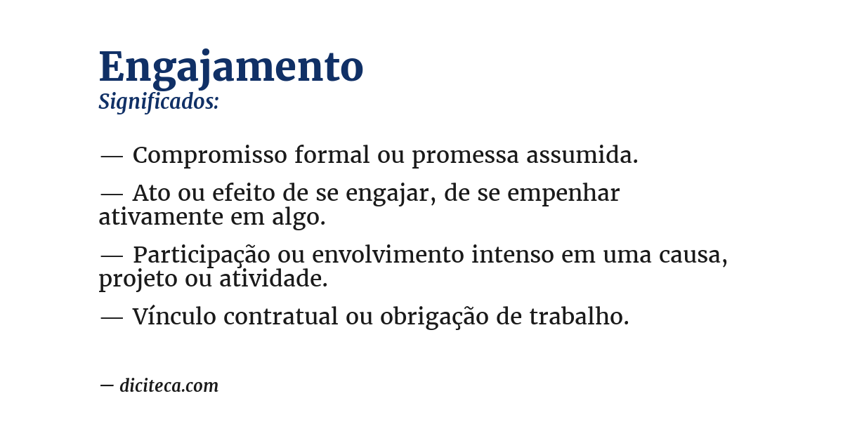 Significado de engajamento