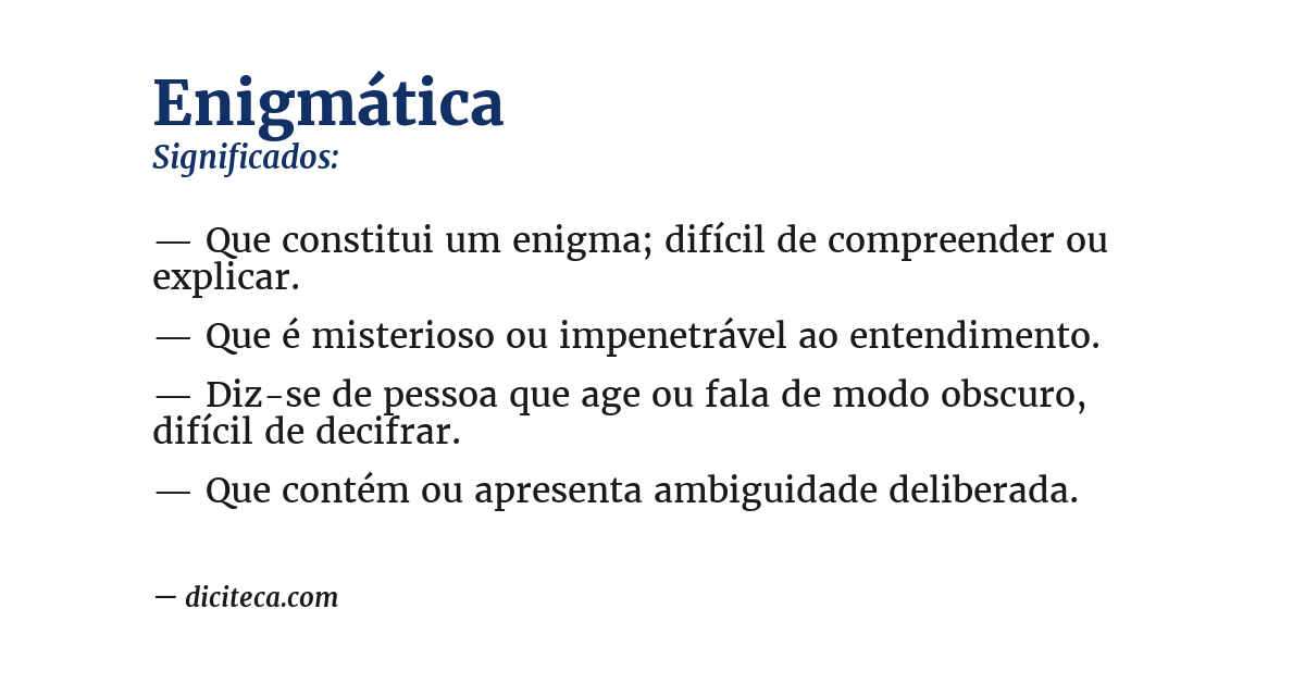 Significado de enigmática