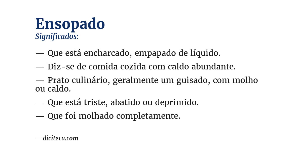 Significado de ensopado