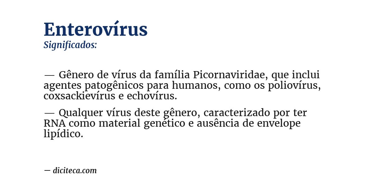 Significado de enterovírus