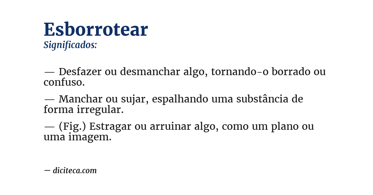 Significado de esborrotear