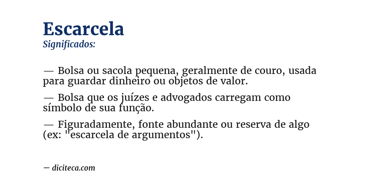 Significado de escarcela