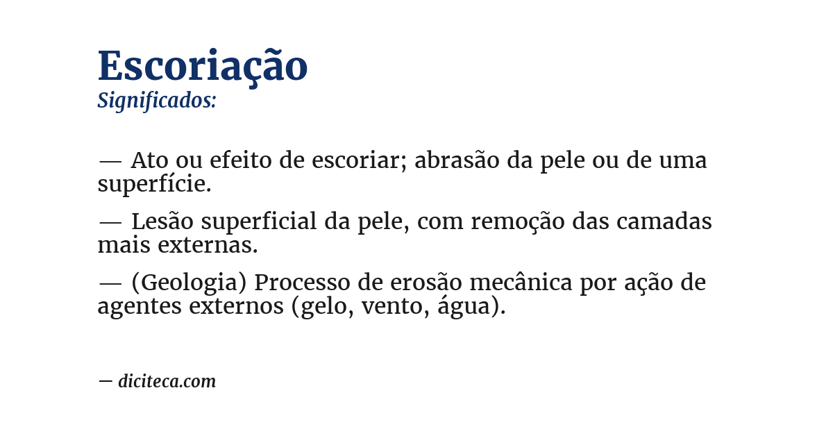 Significado de escoriação