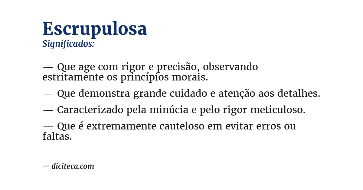 Significado de escrupulosa
