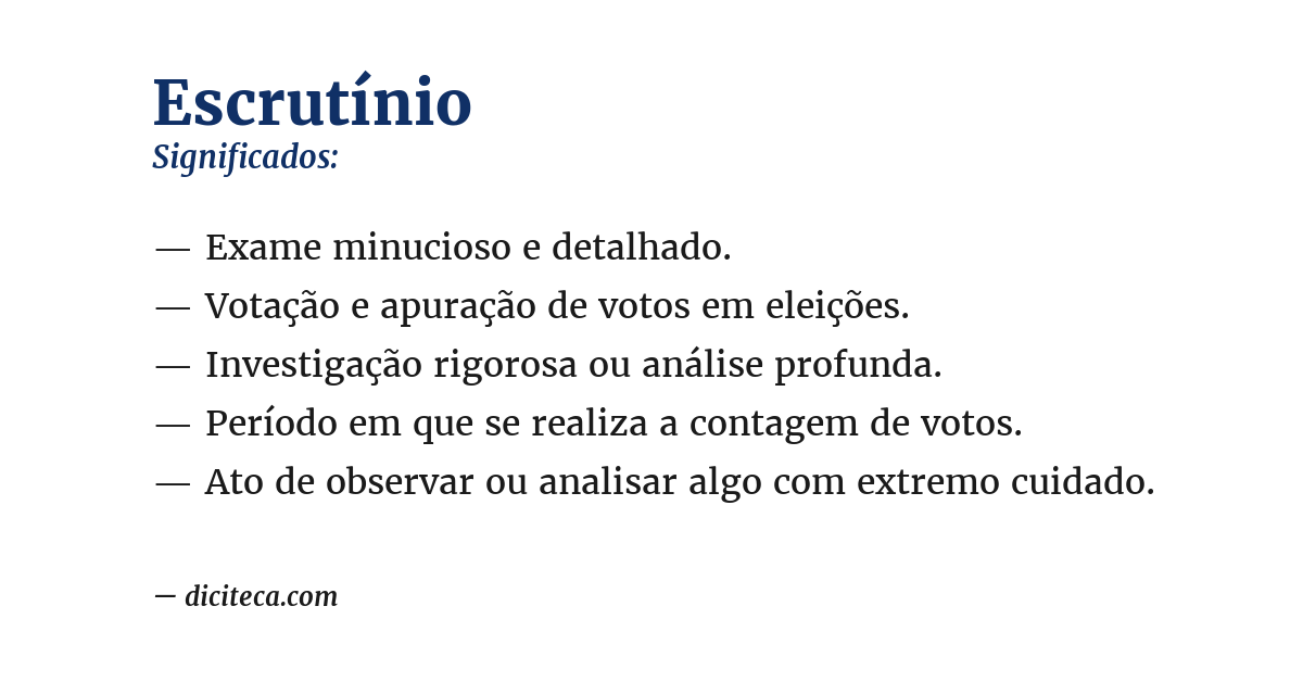 Significado de escrutínio
