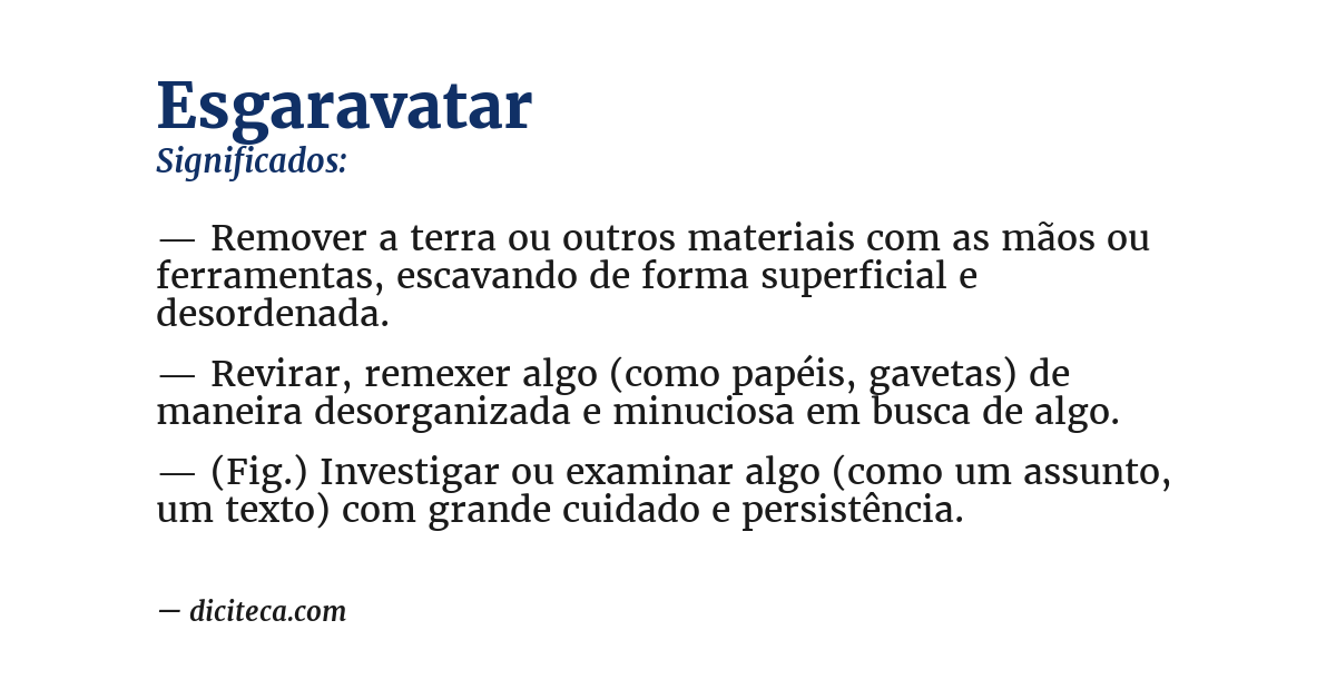 Significado de esgaravatar