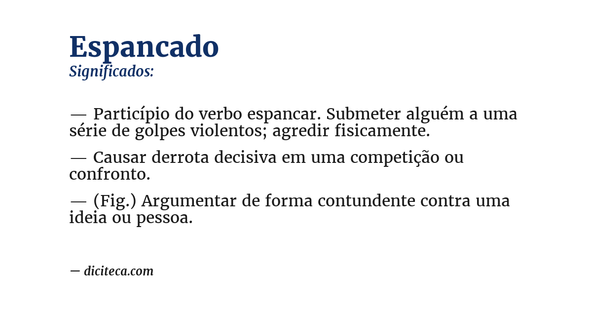 Significado de espancado