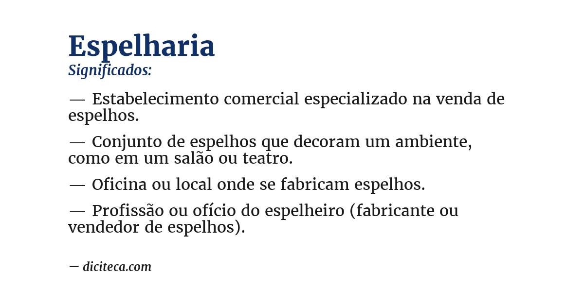 Significado de espelharia