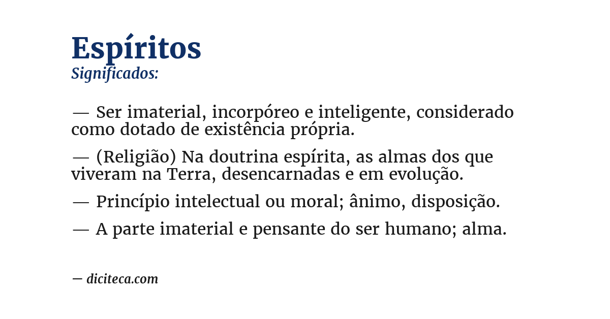 Significado de espíritos