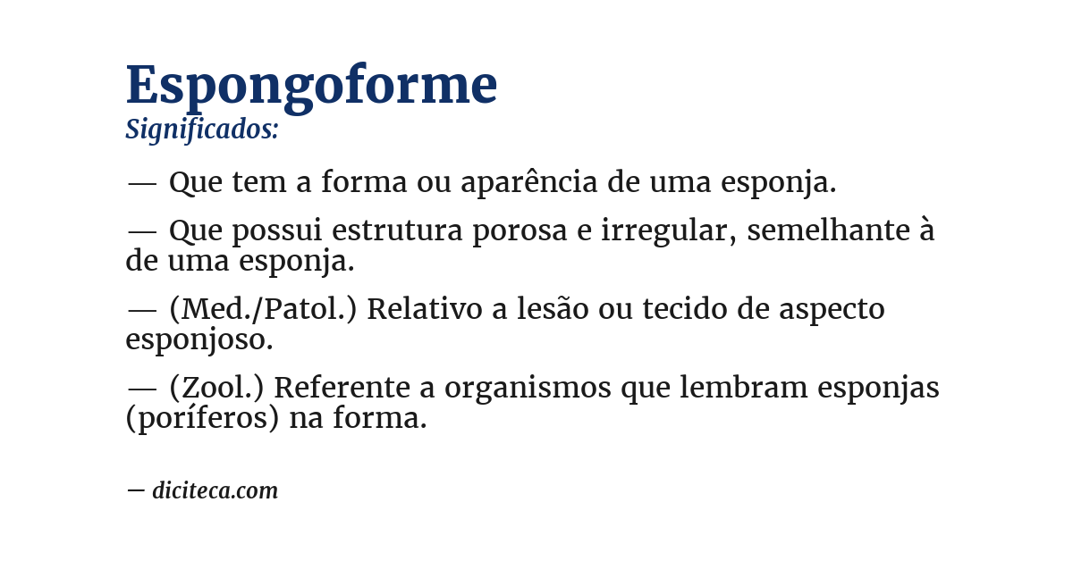 Significado de espongoforme