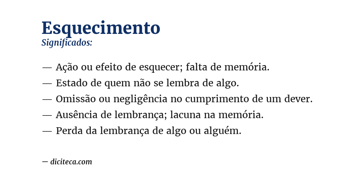 Significado de esquecimento
