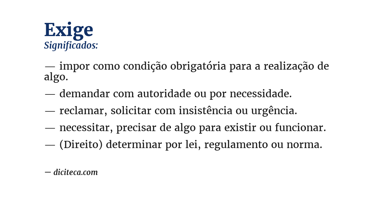 Significado de exige