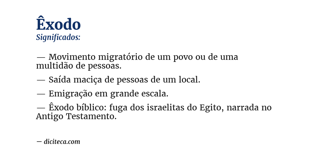 Significado de êxodo