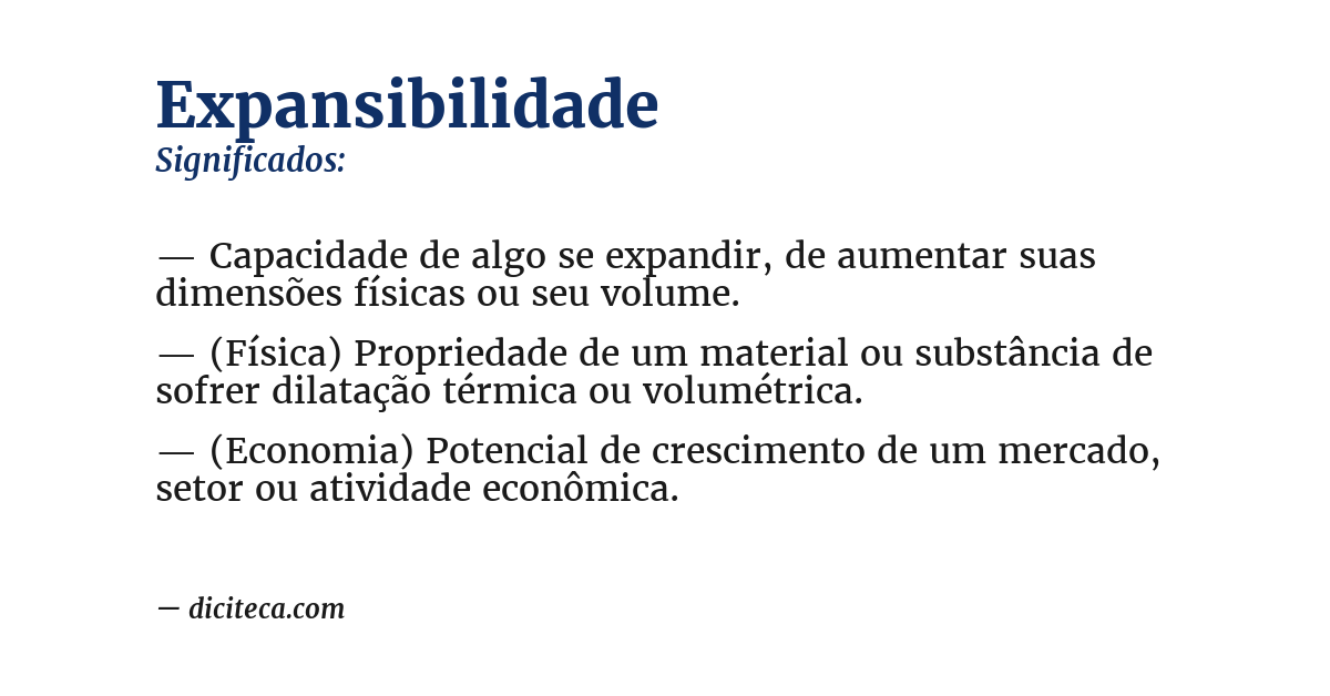 Significado de expansibilidade