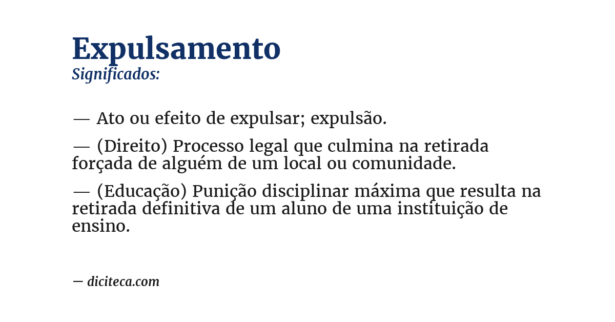 Significado de expulsamento