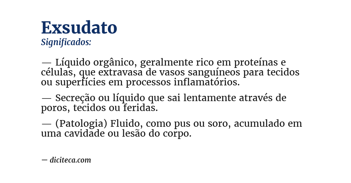 Significado de exsudato