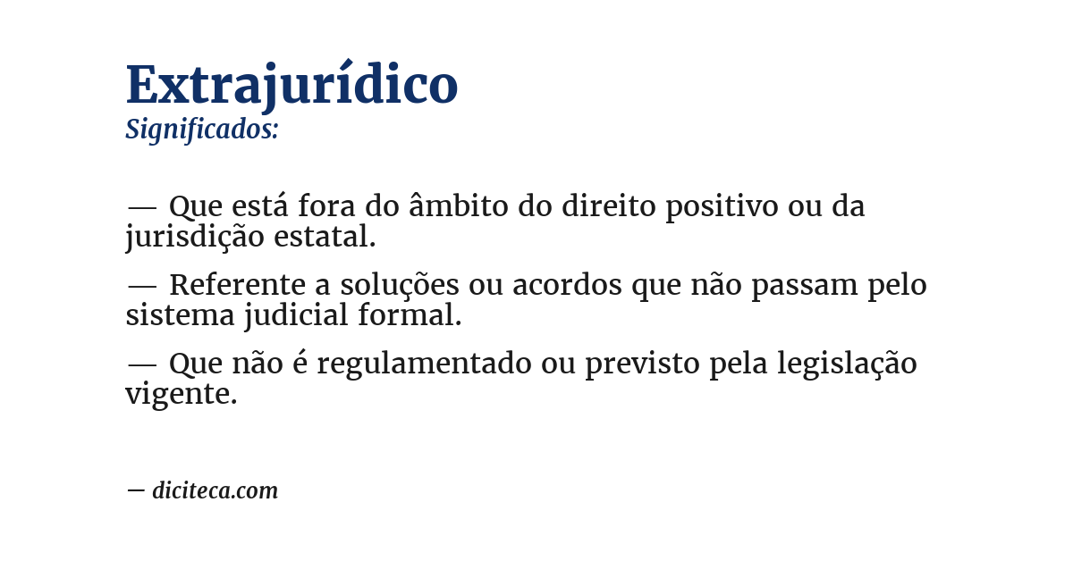 Significado de extrajurídico