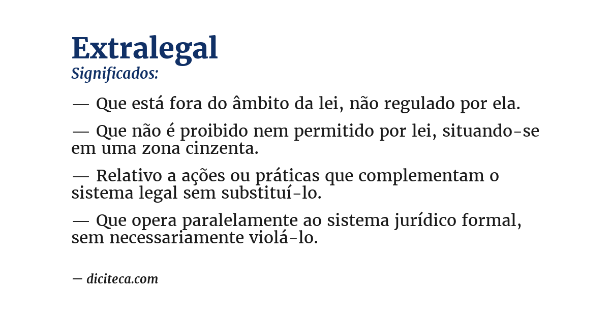 Significado de extralegal