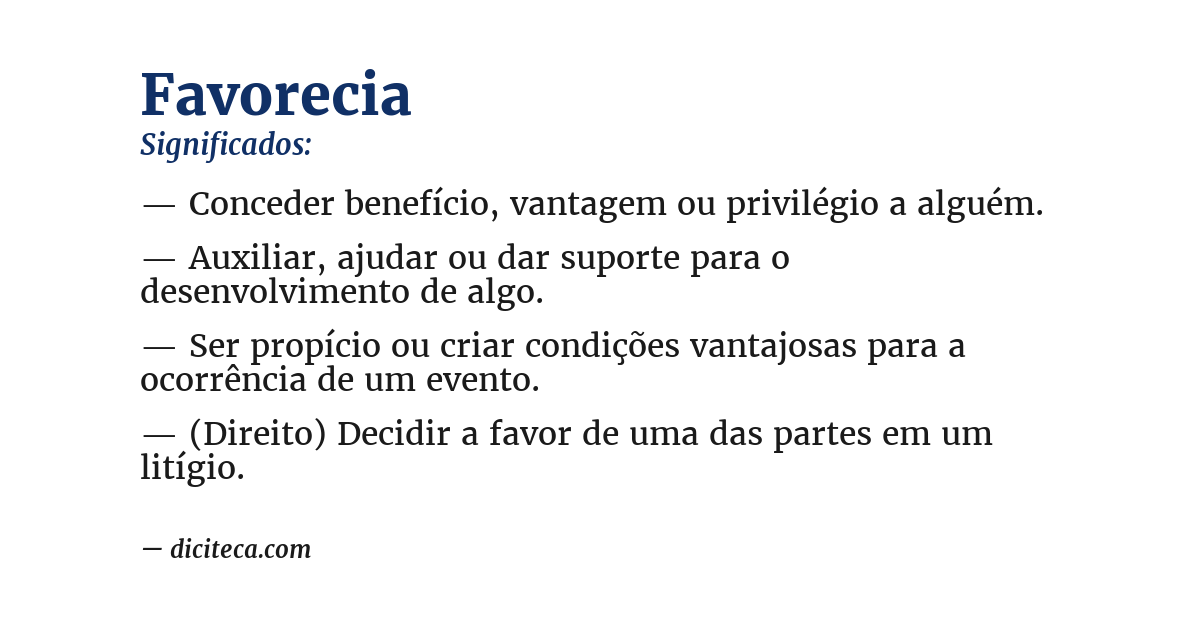 Significado de favorecia