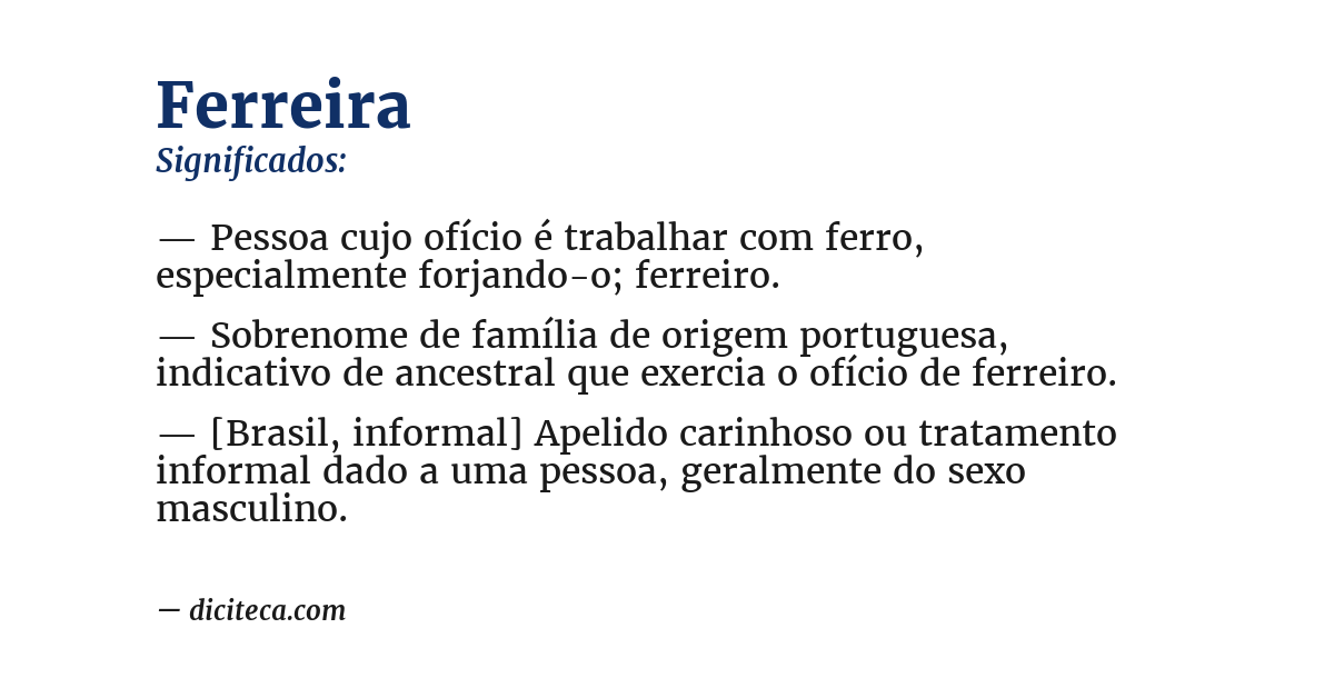 Significado de ferreira