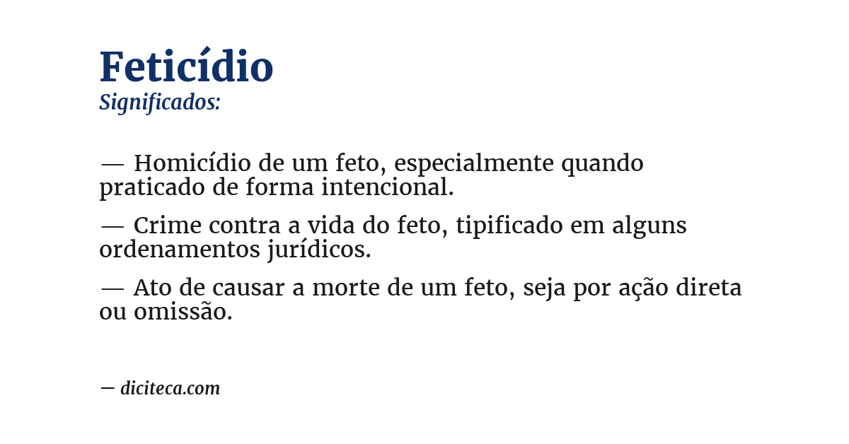 Significado de feticídio