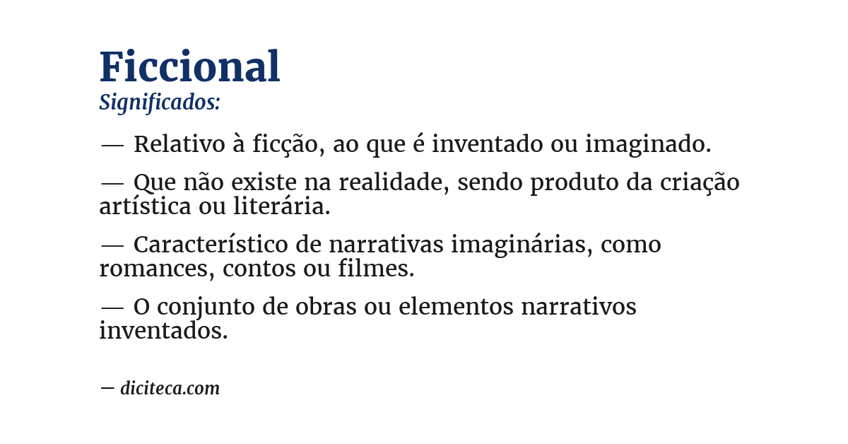 Significado de ficcional