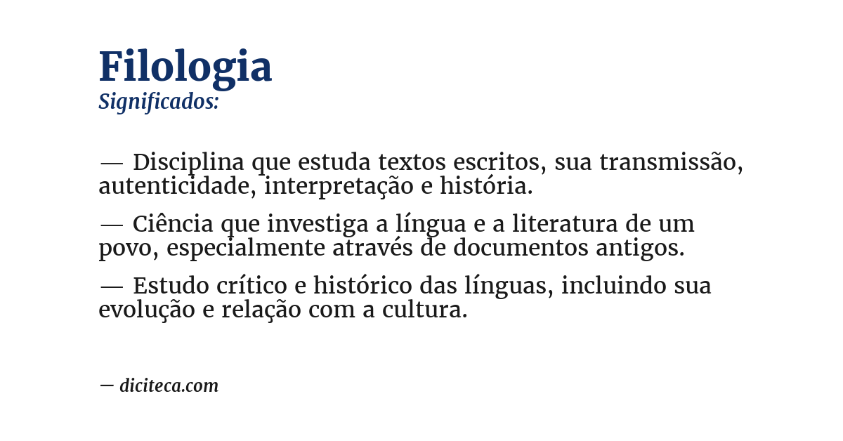 Significado de filologia