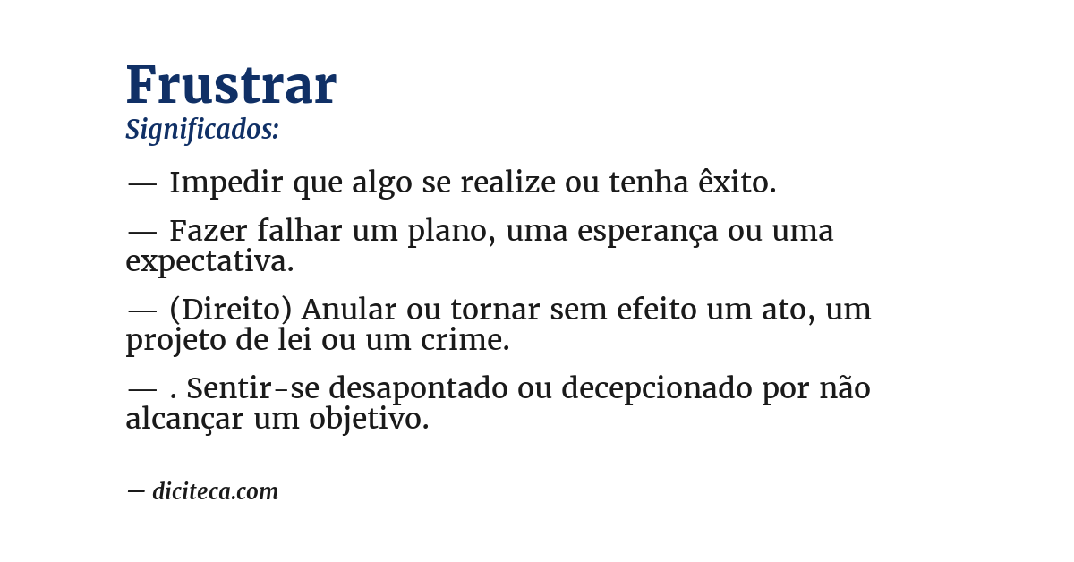 Significado de frustrar