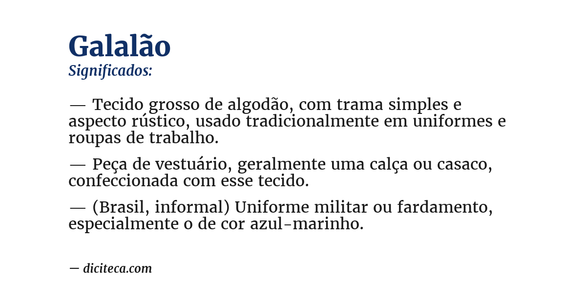 Significado de galalão