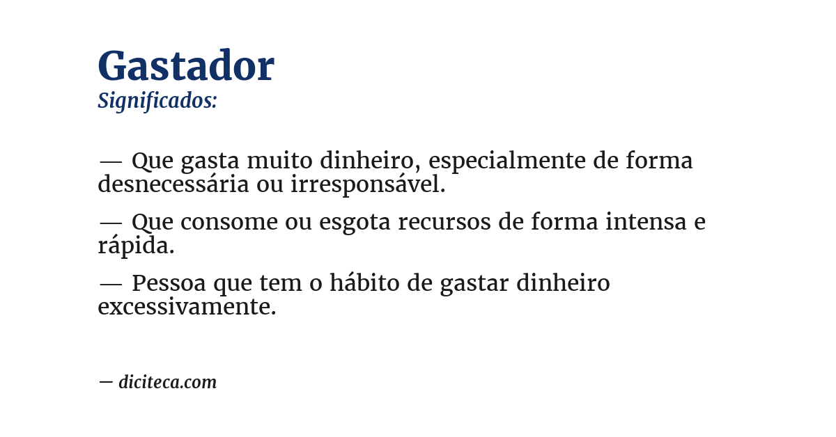 Significado de gastador
