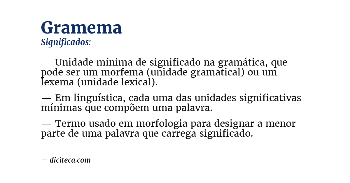 Significado de gramema
