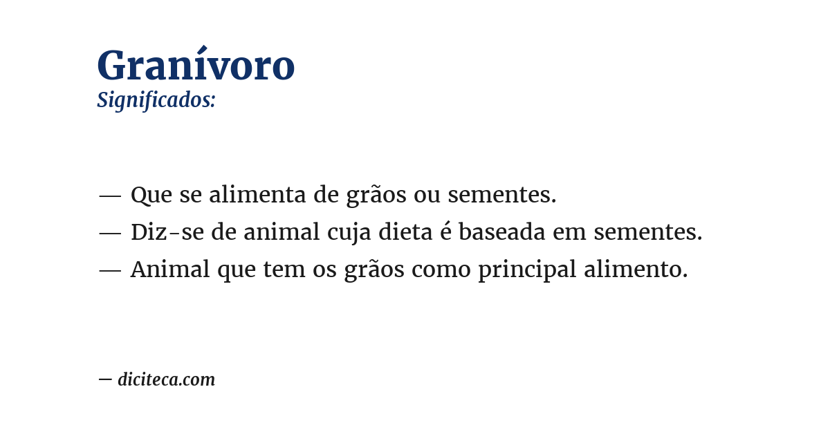 Significado de granívoro