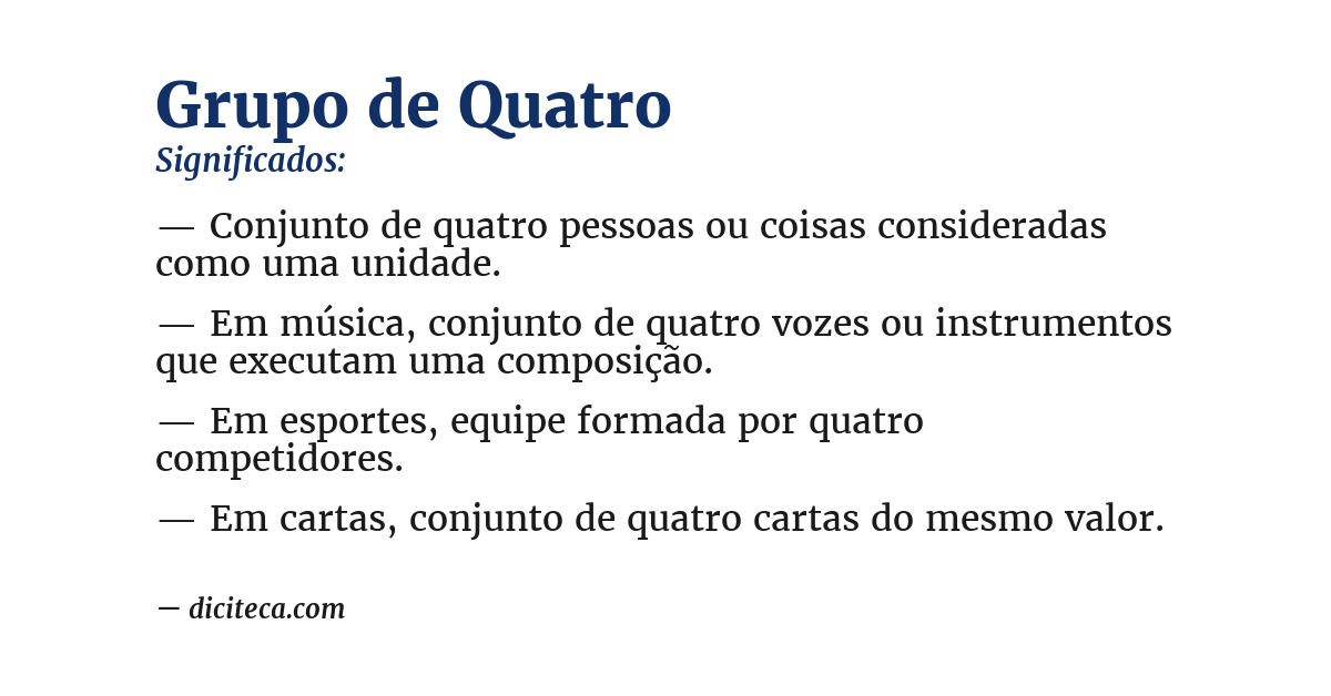 Significado de grupo de quatro