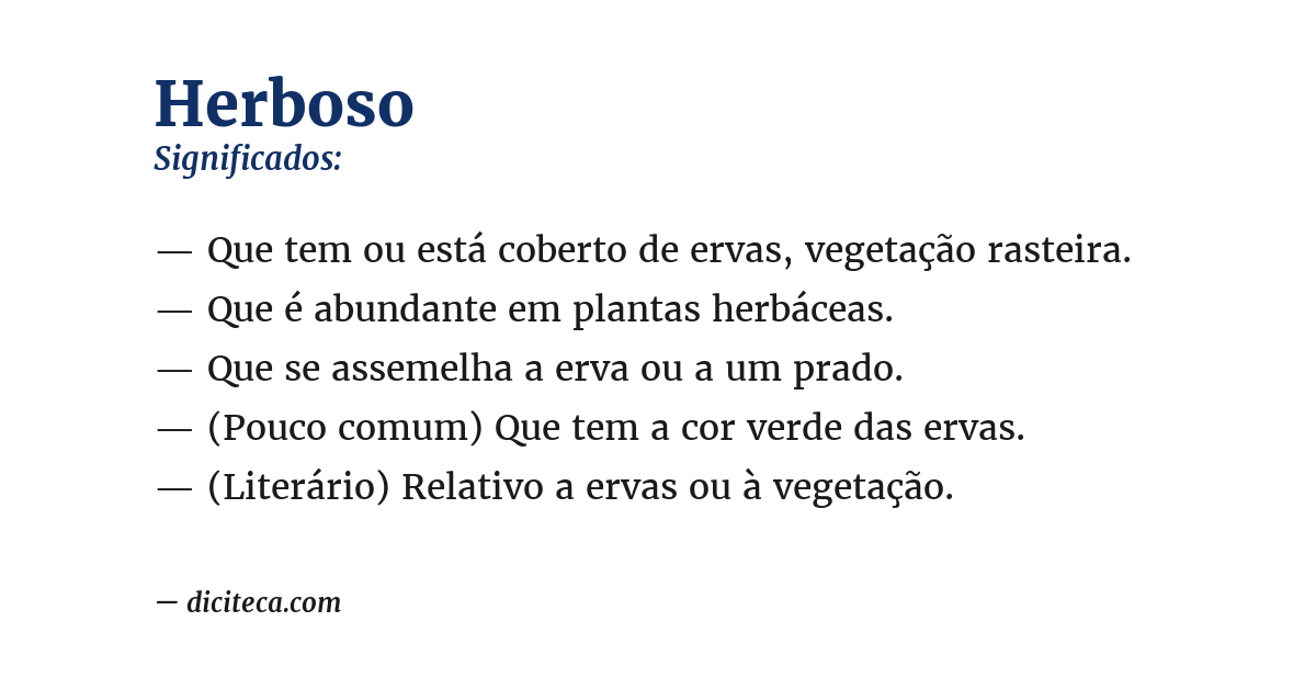 Significado de herboso
