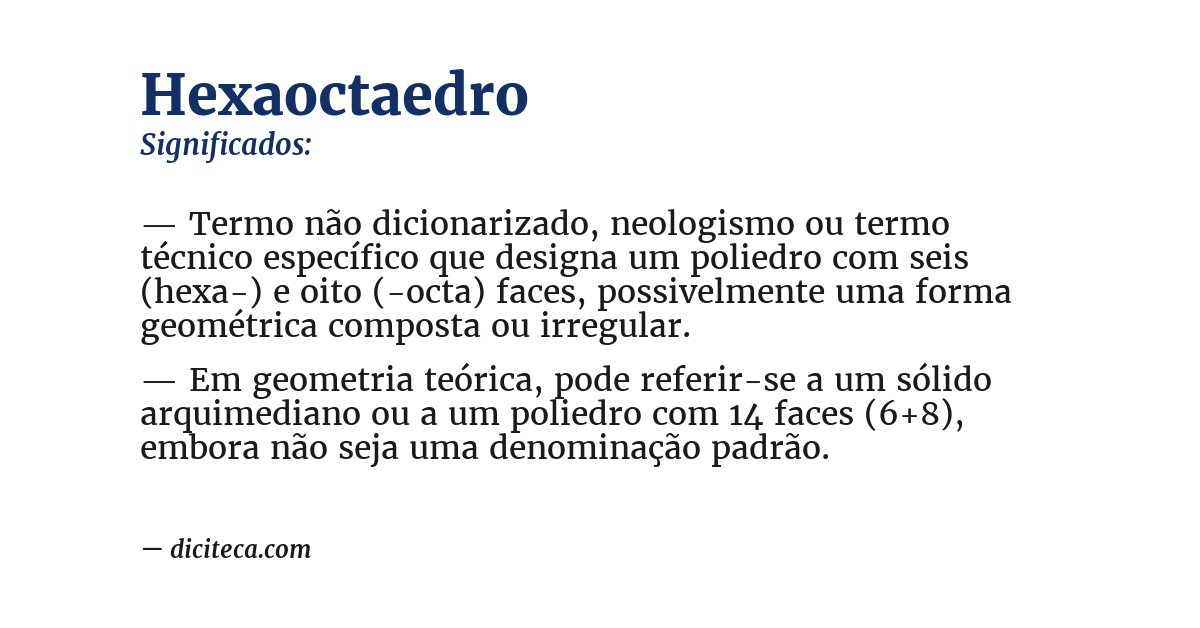 Significado de hexaoctaedro