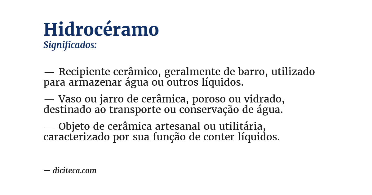 Significado de hidrocéramo