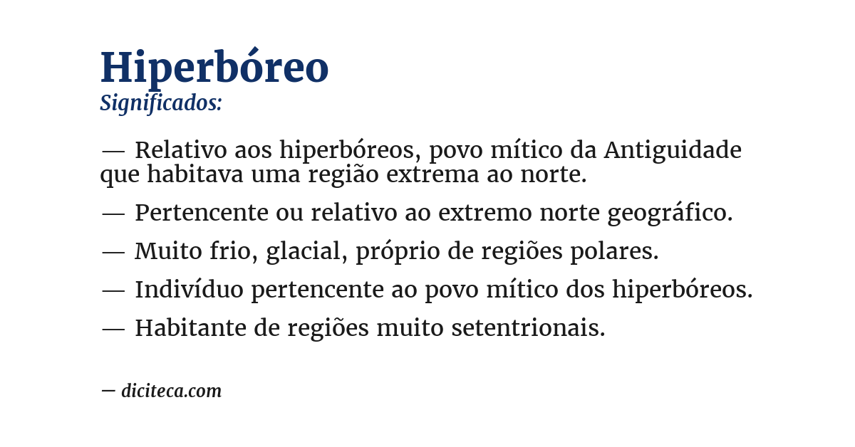Significado de hiperbóreo
