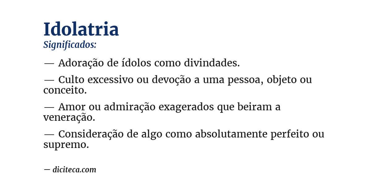 Significado de idolatria