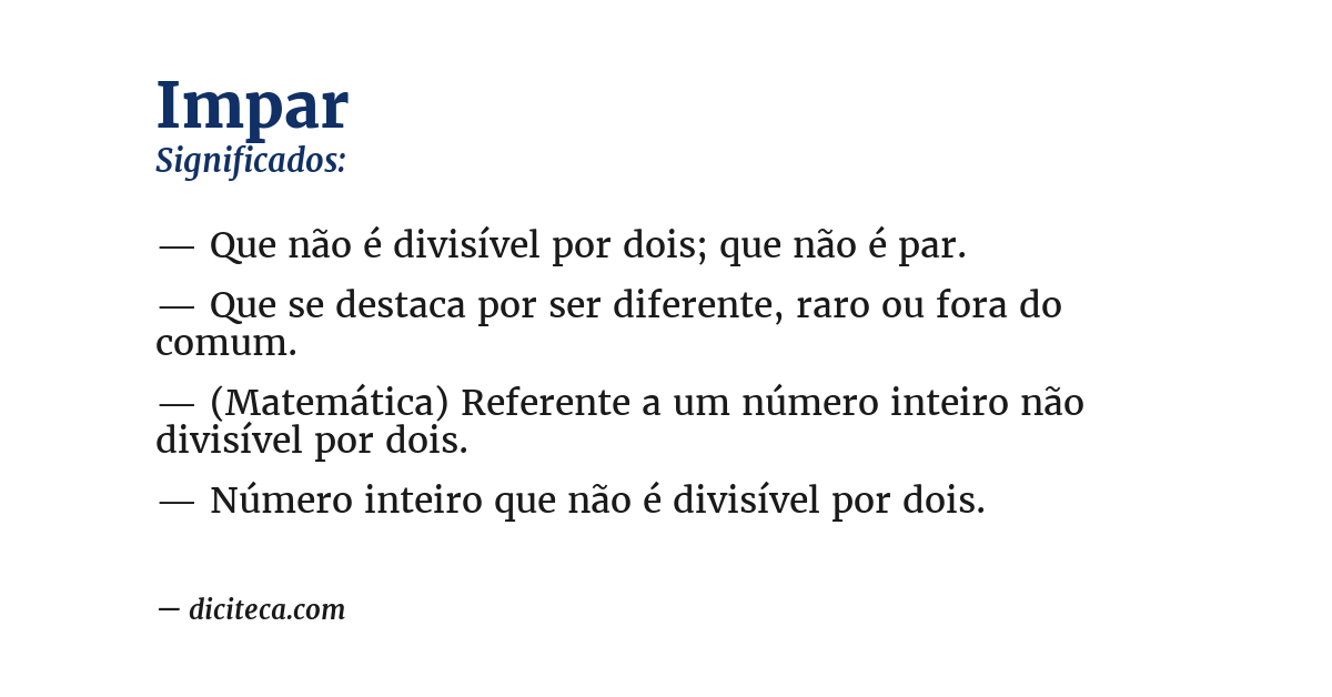 Significado de impar