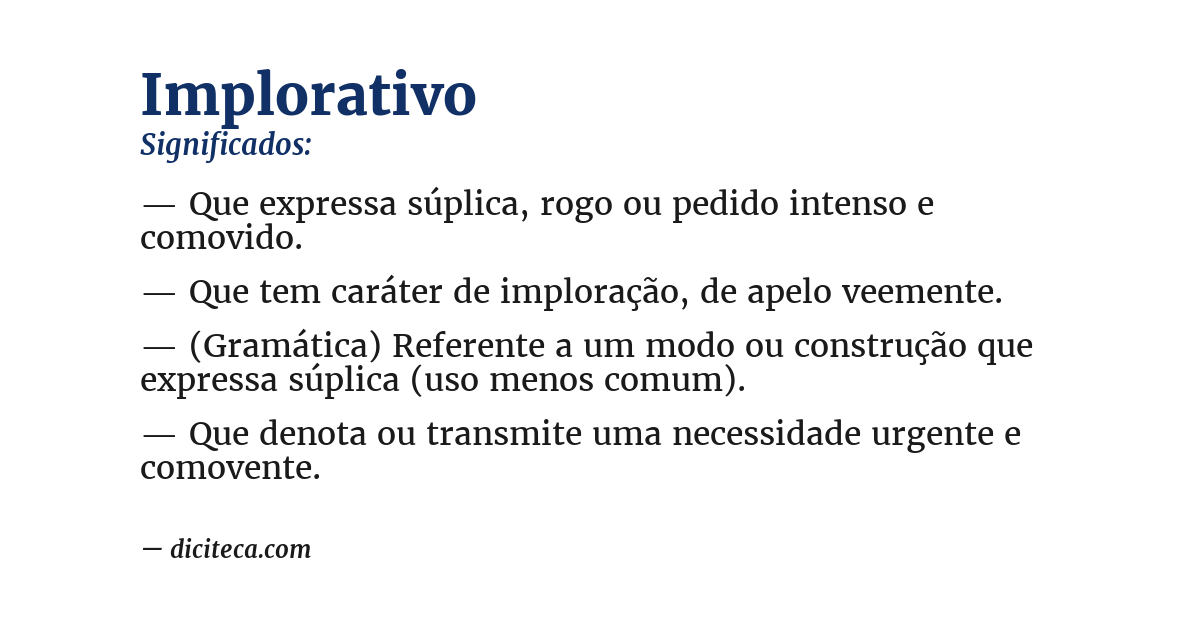 Significado de implorativo