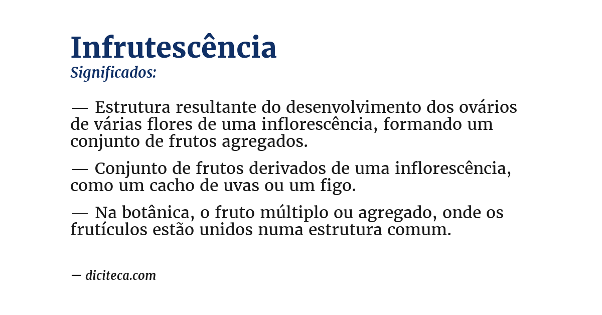 Significado de infrutescência