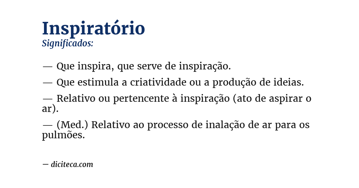 Significado de inspiratório