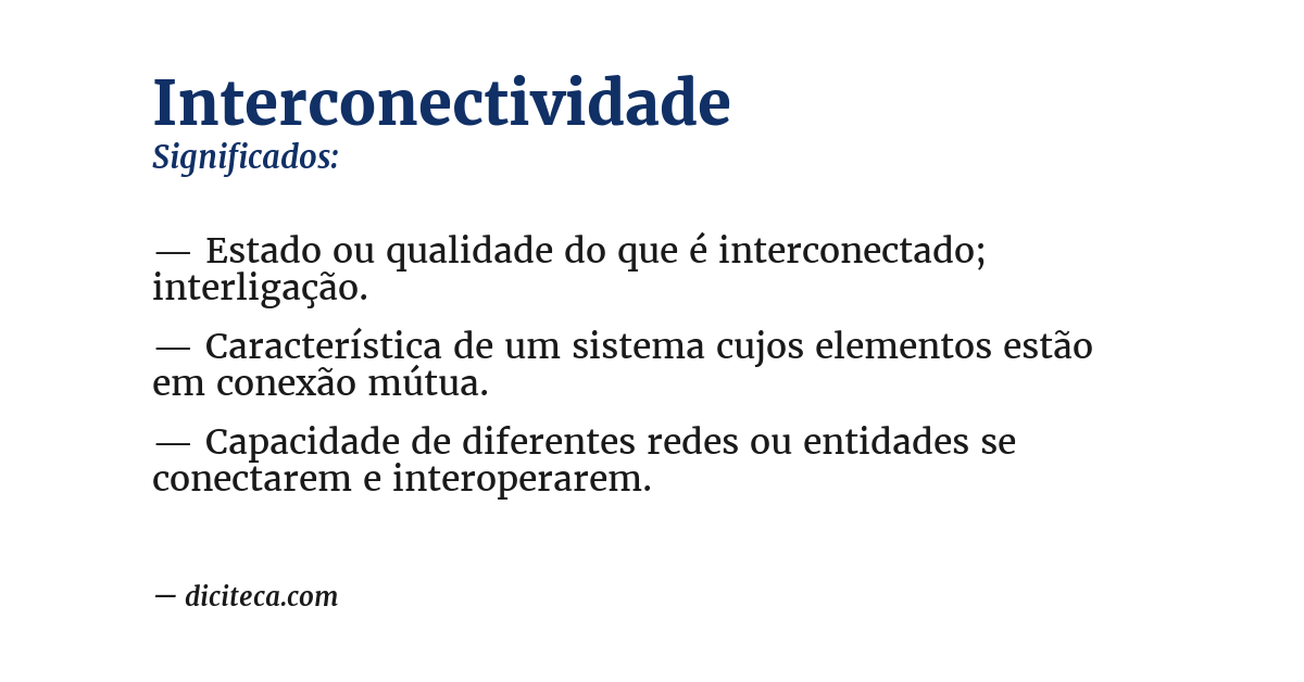 Significado de interconectividade