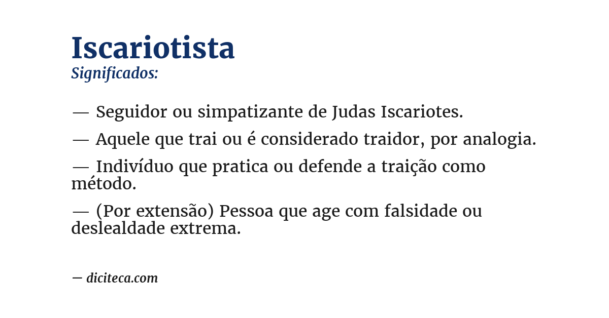 Significado de iscariotista